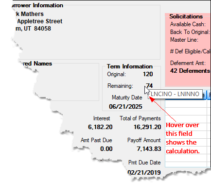 Loans > Statistics and Summaries > Summary Screen