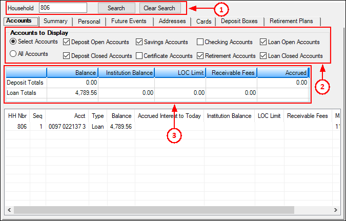 Figure 1: Customer Relationship Management > General Information Screen > Accounts Tab