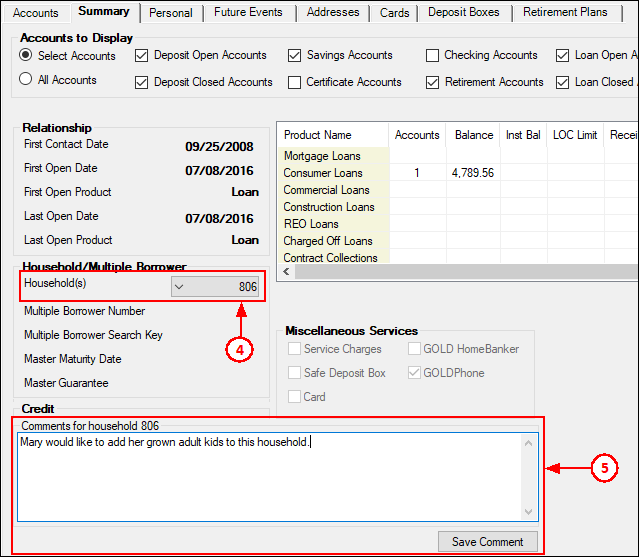 Figure 2: Customer Relationship Management > General Information Screen > Summary Tab