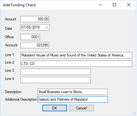 Figure 2: Loans > Check Printing > Checks Screen, then click <Add Check>