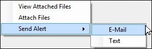 Send Alert Options on Right-click Menu