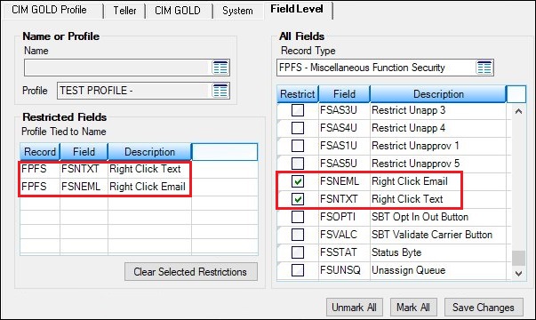 New Field-level Security Options on the Field Level Tab on the Security > Setup Screen