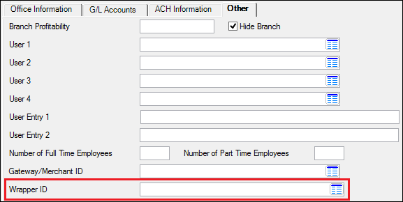 Wrapper ID Field on the GOLD Services > Office Information Screen, Other Tab