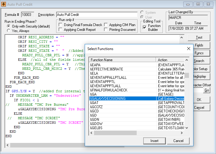 Formula Setup in GOLDTrak PC Setup