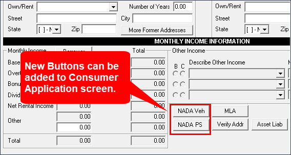 Consumer Application Screen